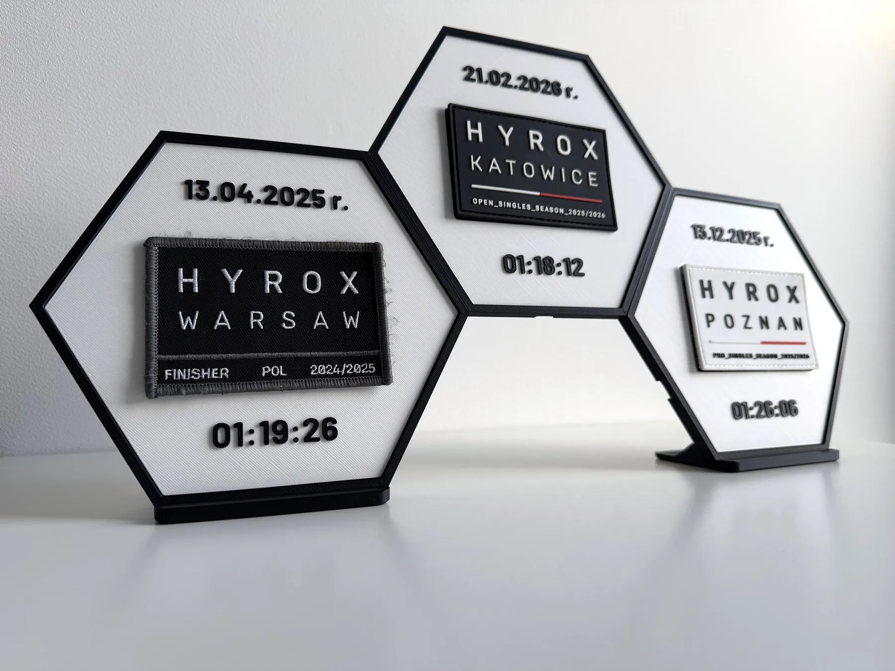 Photographed HYROX Warsaw finisher patch, POL 2024/2025